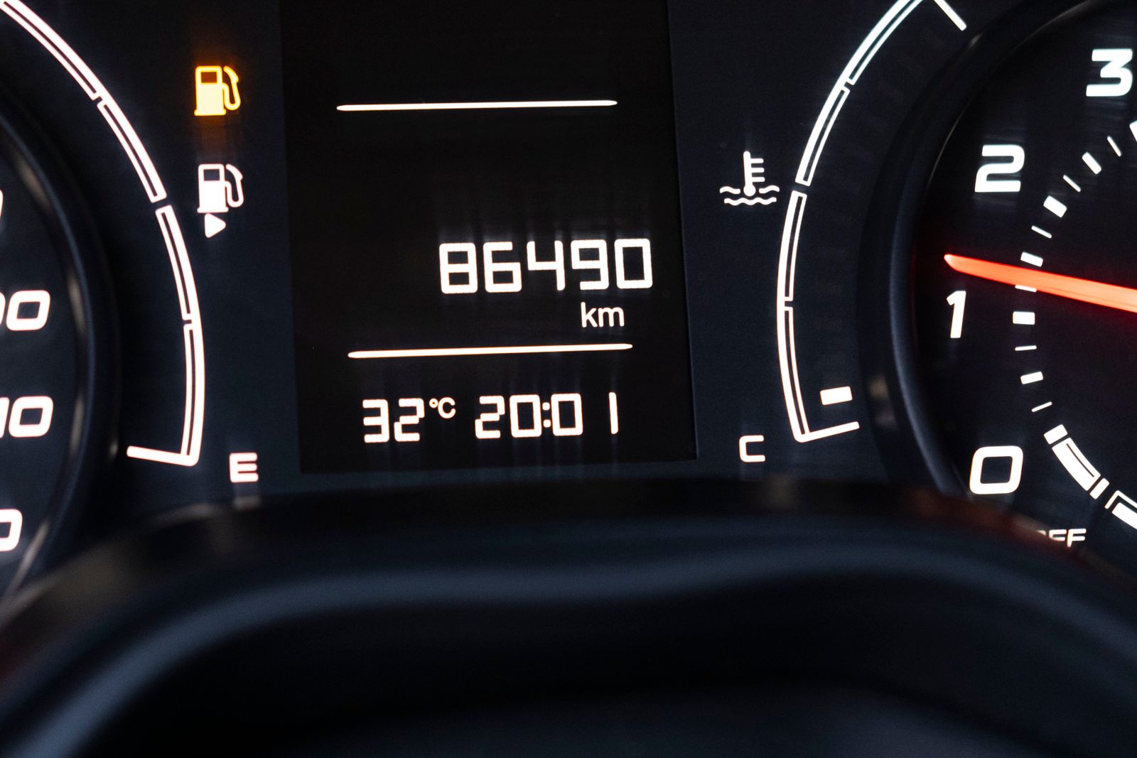 A vehicle odometer display being checked for inconsistencies